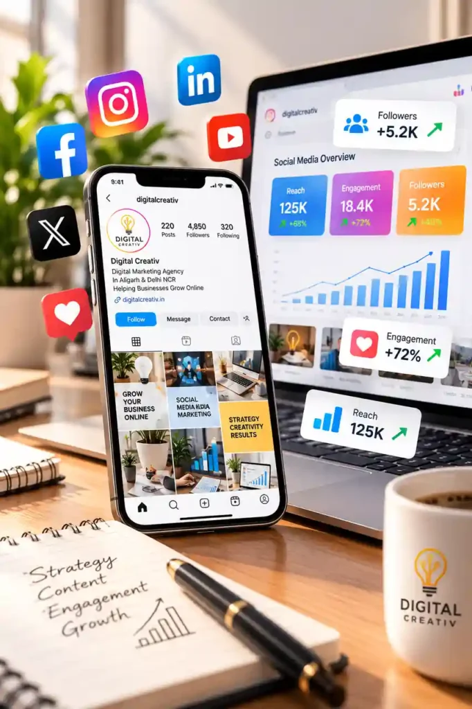 Social media marketing services by Digital Creativ in Aligarh and Delhi NCR